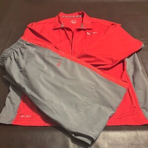 Nike Red and Gray Windbreaker Sweatsuit
